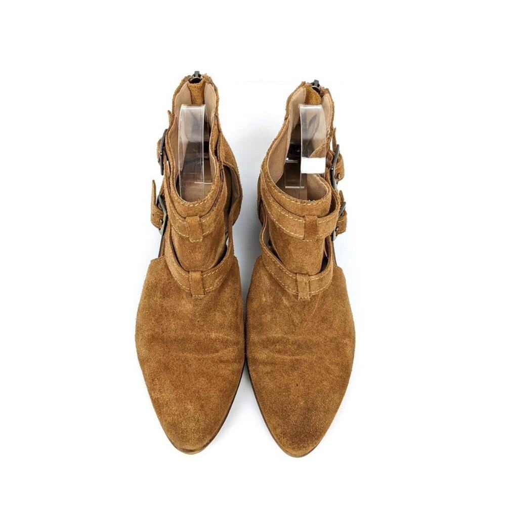 Chinese Laundry Womens Shoes Dandie Tan Buckled Cut-Out Ankle Booties Size 7 - Picture 4 of 10